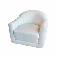 Newport Curved Back Lounge Chair in Cream Linen