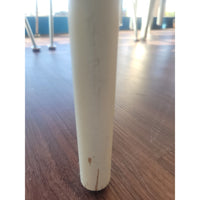 PAIR of Bulgarian Faux Bamboo Dining Chairs w/ Beige Cushions - AS IS