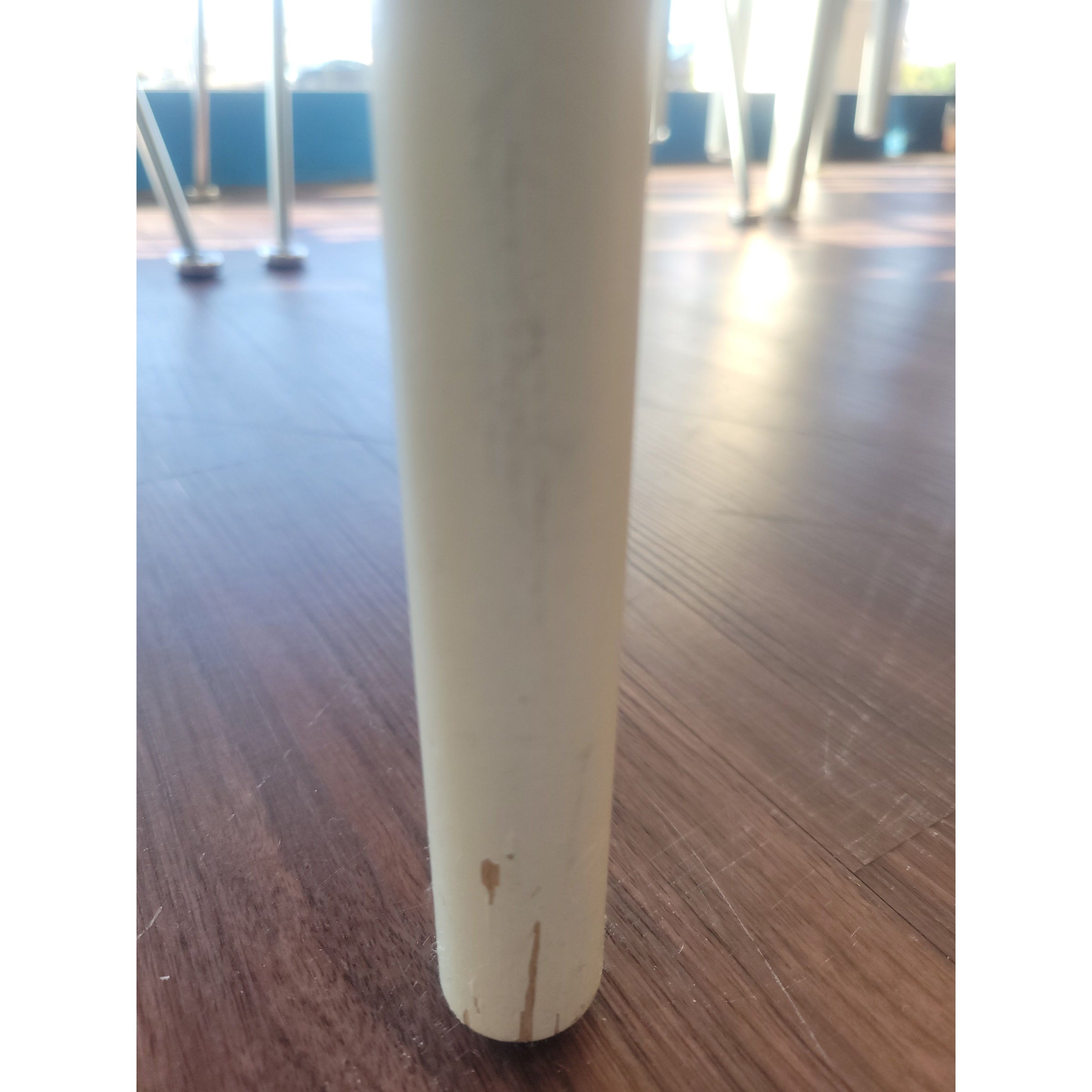 PAIR of Bulgarian Faux Bamboo Dining Chairs w/ Beige Cushions - AS IS