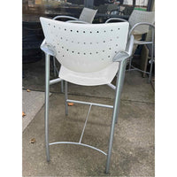 SET of 3 'Also' White Polymer Bar Stools by Keilhauer