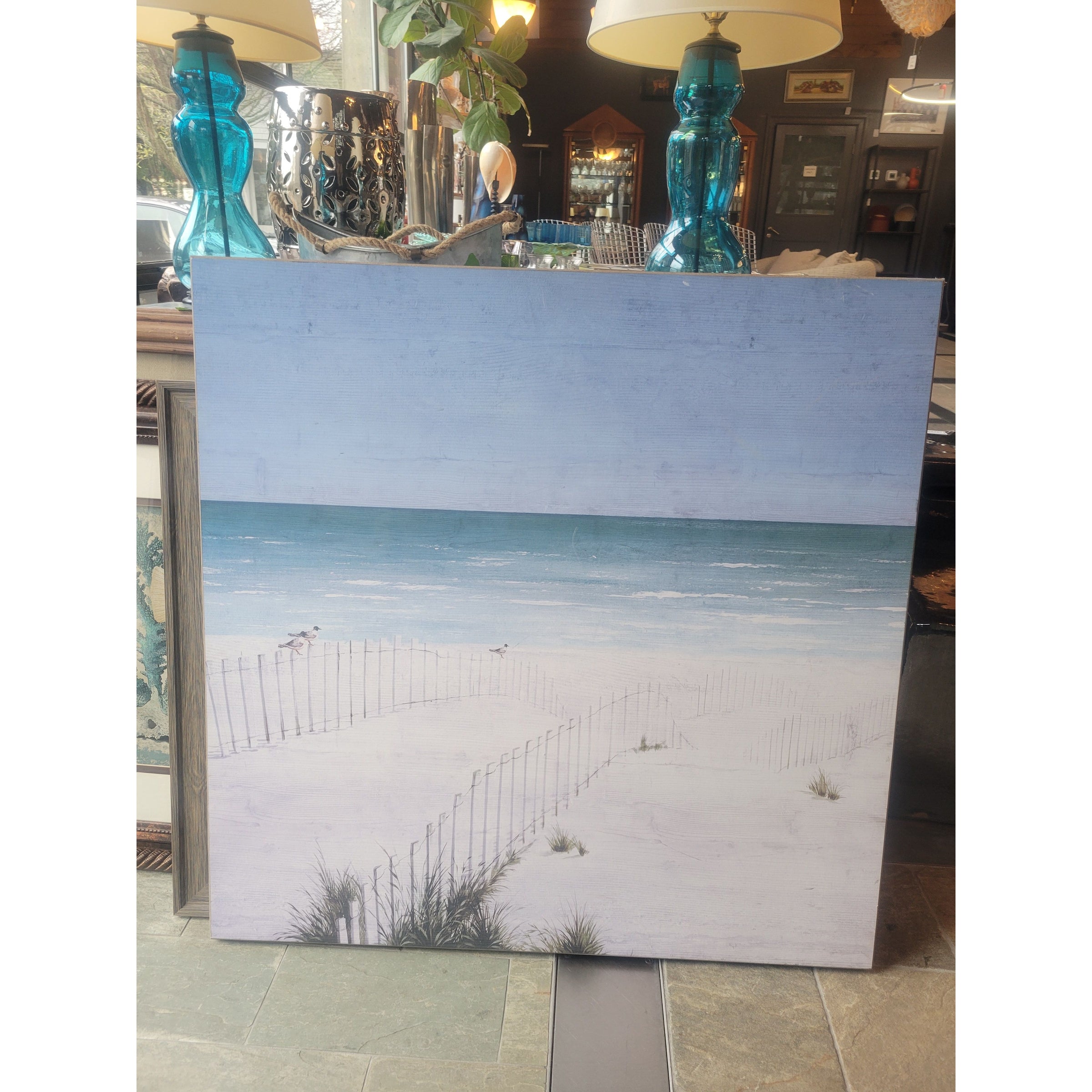 Beach Fence Painting on Wood