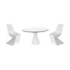 Vertex White Dining Set by Vondom - Includes Round Table & Pair of Chairs