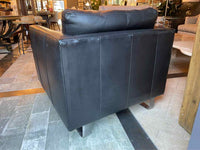 Black Leather Club Chair by Maurice Villency (AS IS)