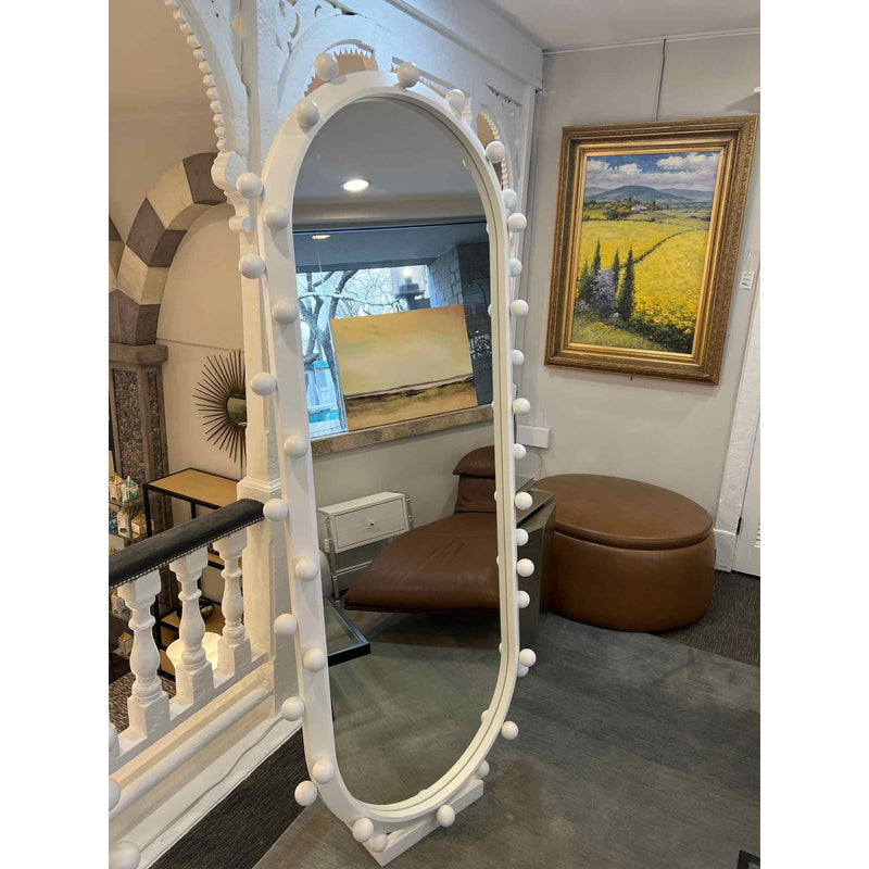 Custom Standing White Glam Mirror