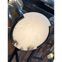 Contemporary Chrome Pendant Light w/ Alabaster Glass Plate