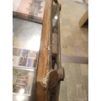 Emerald Cut Beveled Glass Mirror w/ Flower Detail & Antiqued Glass Panels