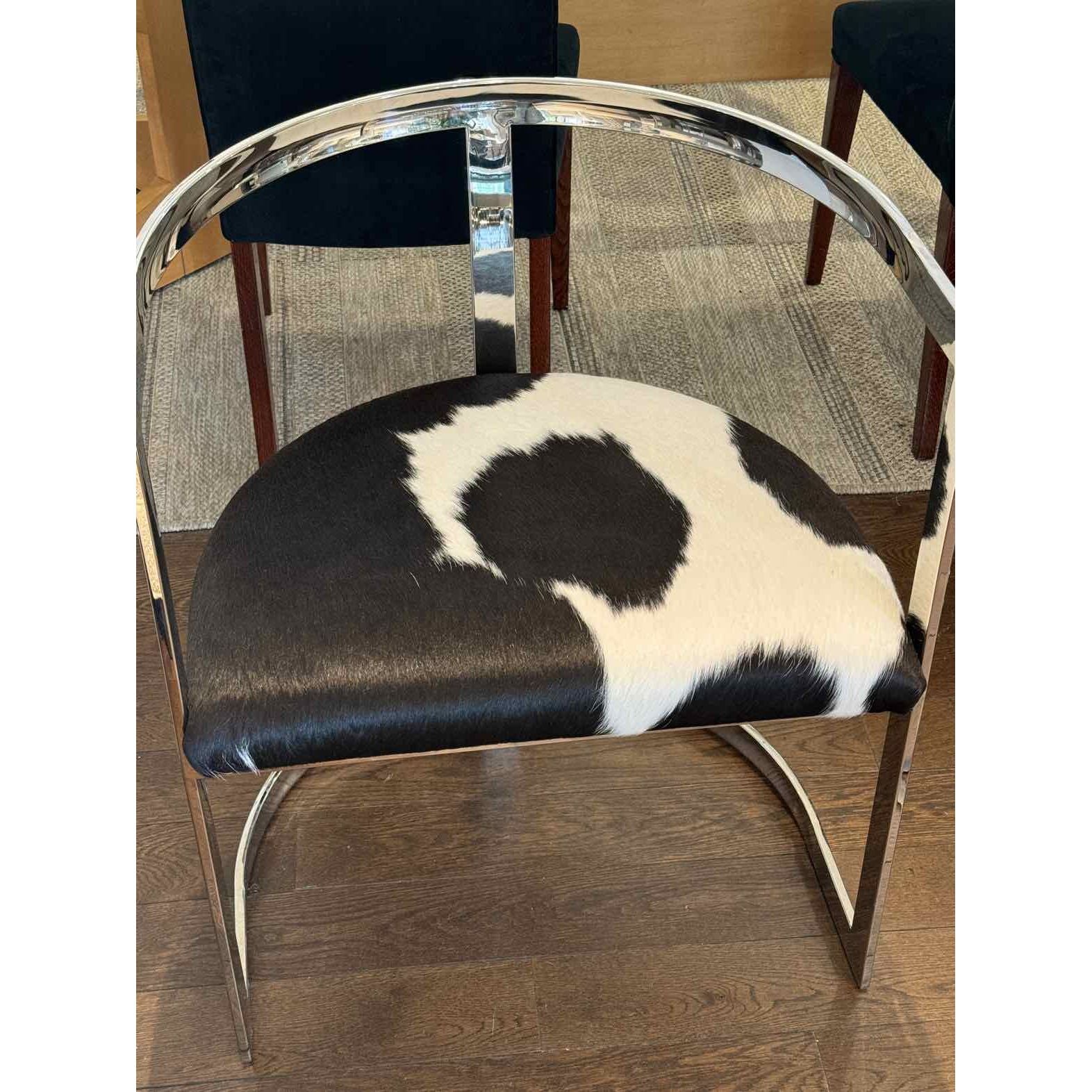Black & White Aubrey Hide Chair by Interlude Home 23"Wx19"Dx28"H