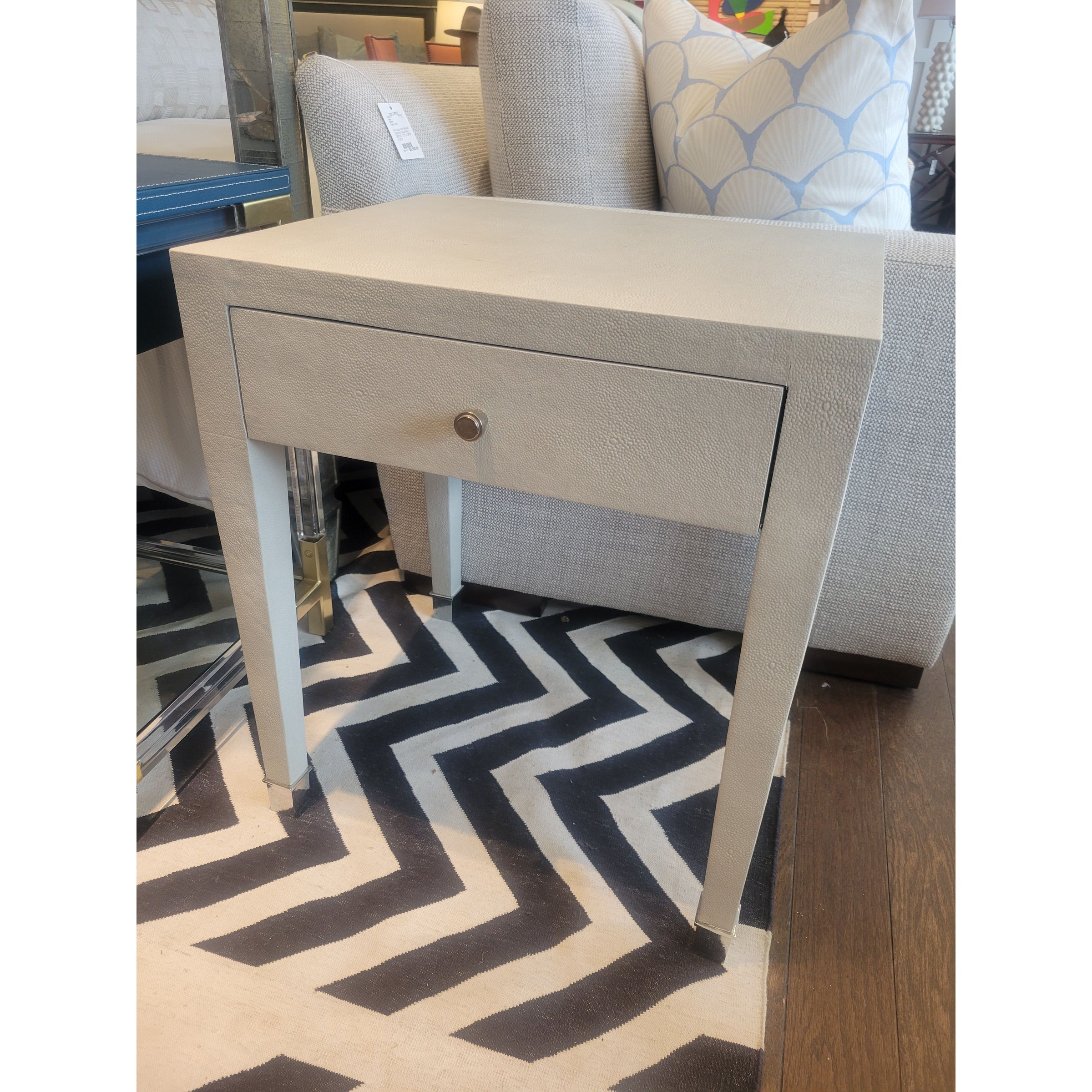 PAIR of Shagreen 1-Drawer Nightstands (AS IS)