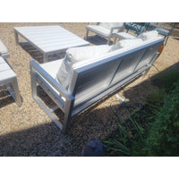 Aluminum 3-Seater Sofa w/ White Poly Cushions & 3 Pillows by Gandia Blasco