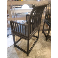 PAIR of Antique Chinese Ebonized Bamboo Stickback Chairs (As Is)