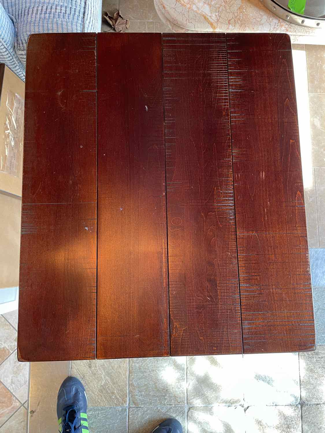 Iron Side Table w/ Dark Wood Top