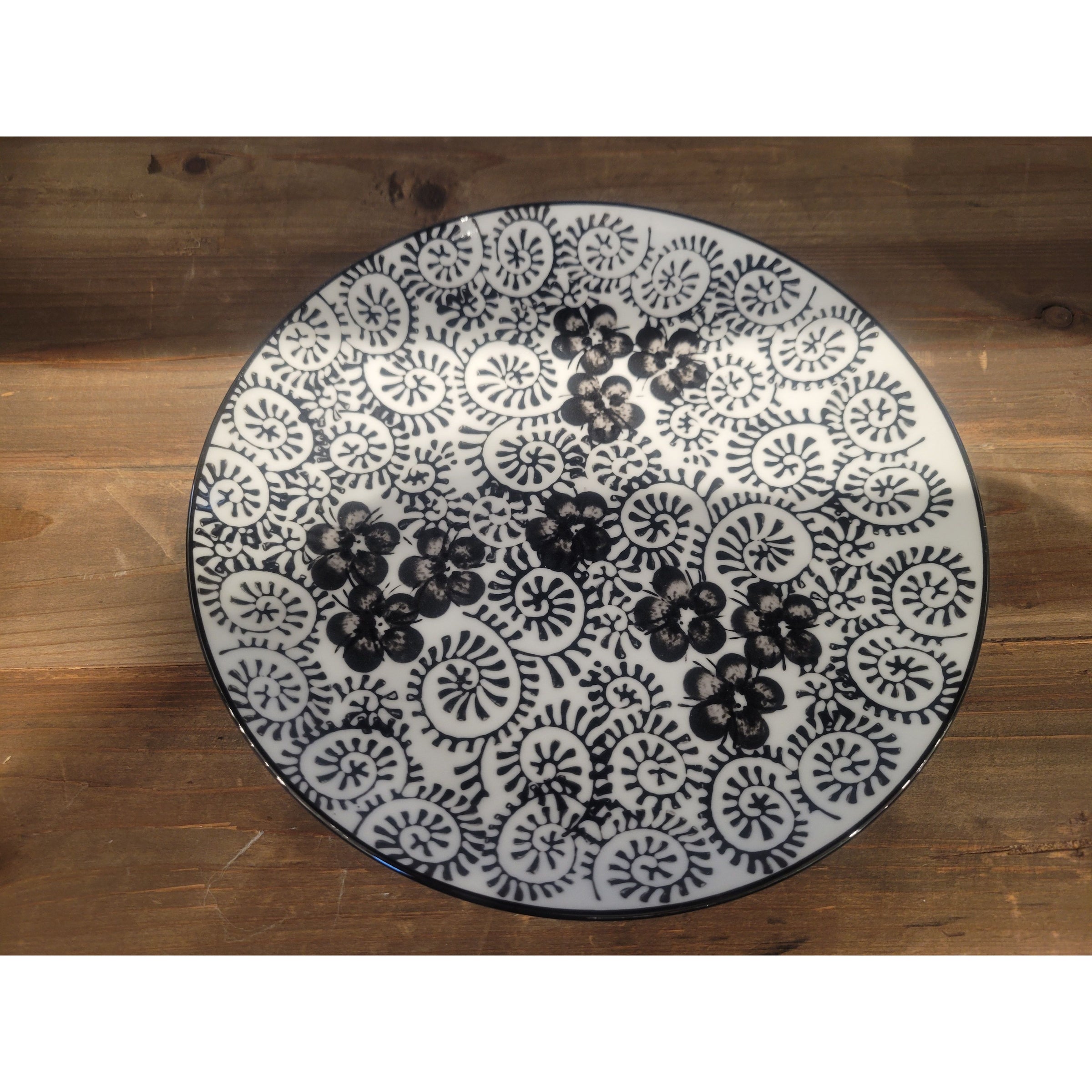 12-Pc Black & White Porcelain Tea Set