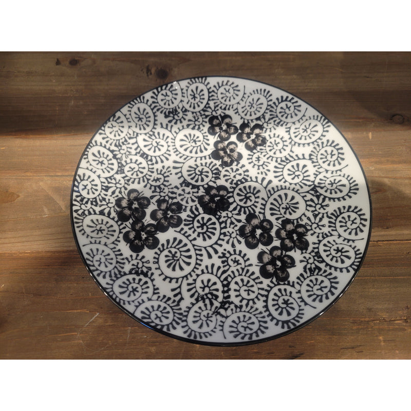 12-Pc Black & White Porcelain Tea Set