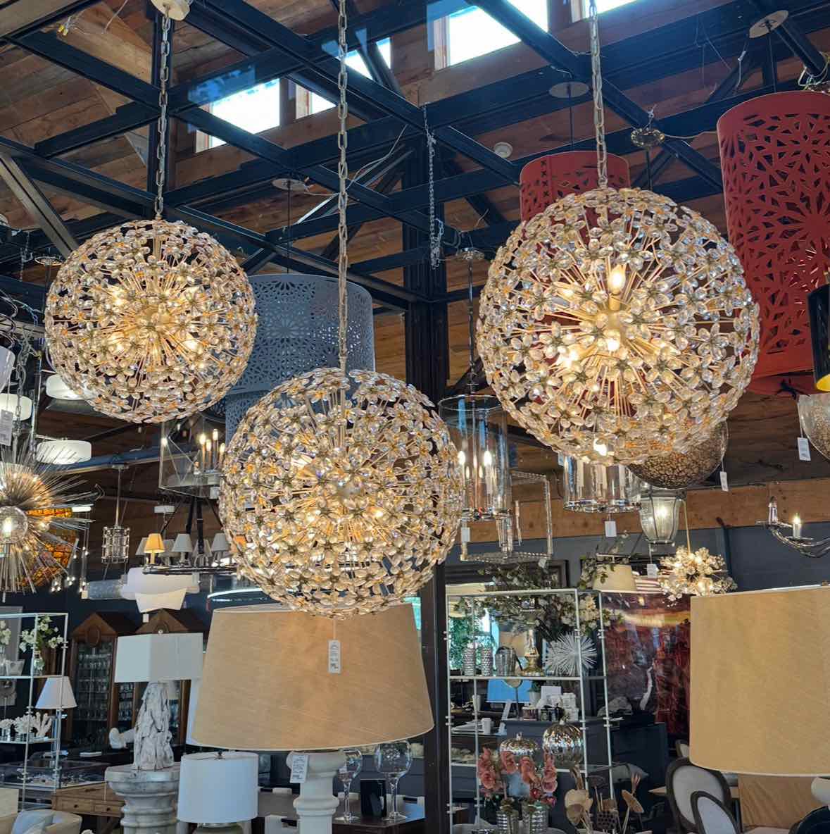 Round Starburst Pendant Light