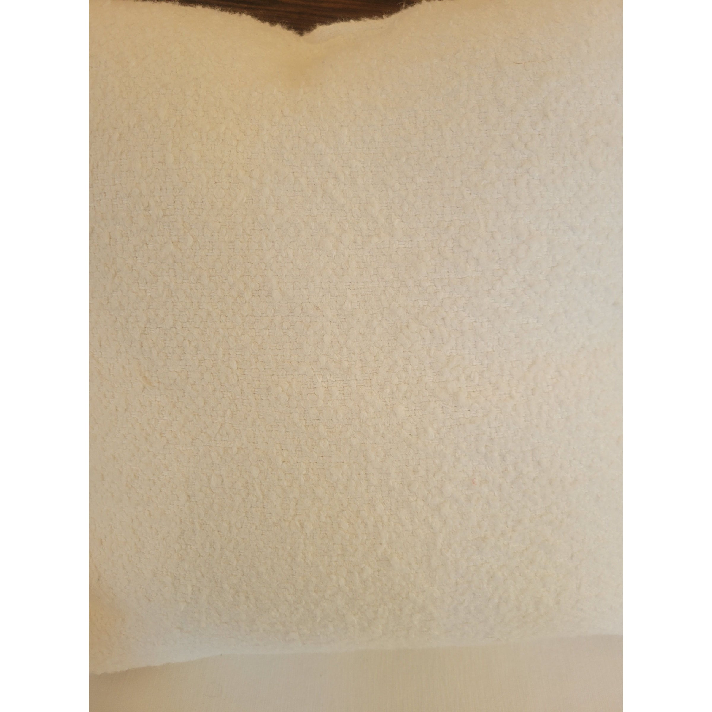 White Boucle Square Pillow w/ Down Insert