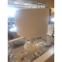 White Ceramic Table Lamp w/ Handles & Shade