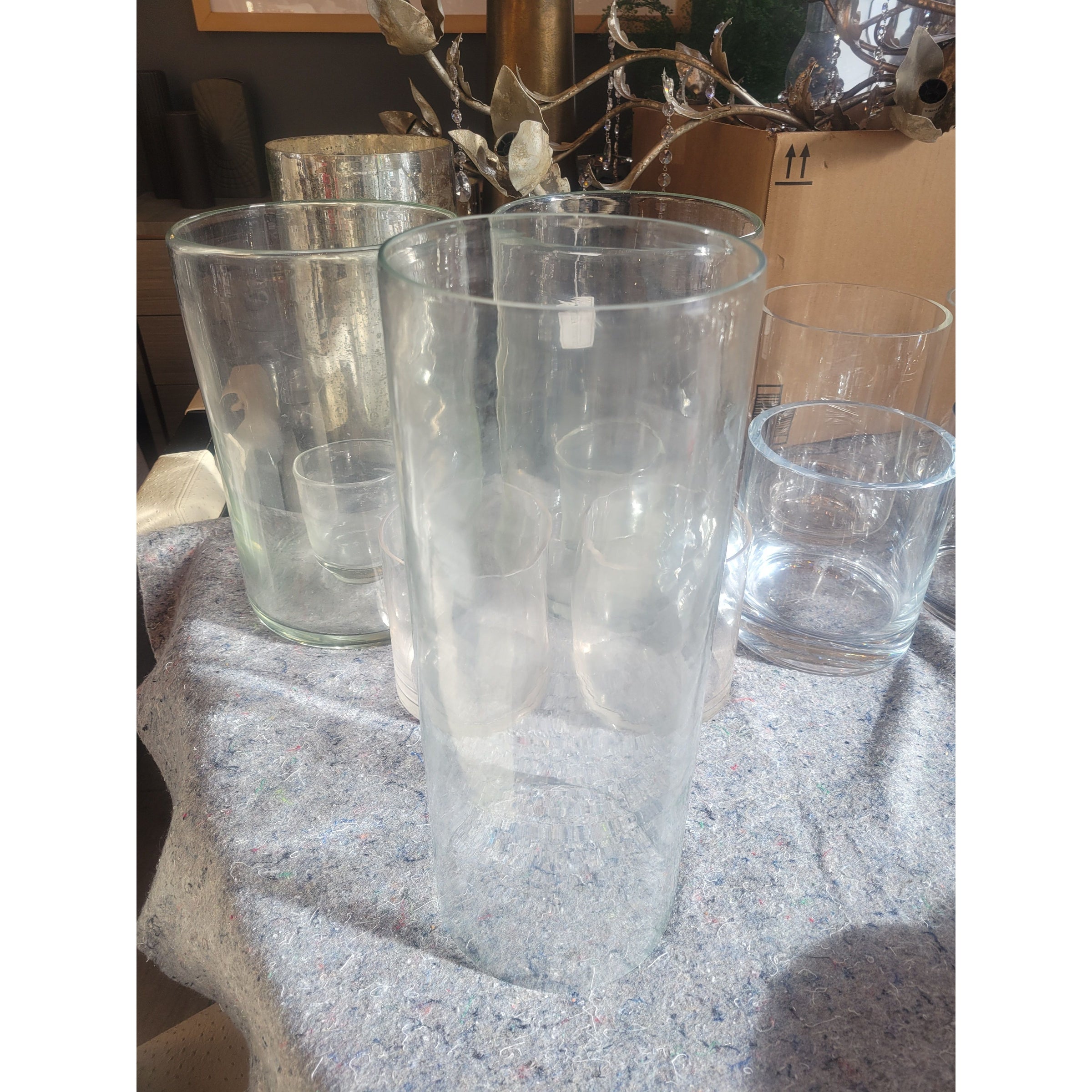 Tall Wide-Rim Glass Hurricane