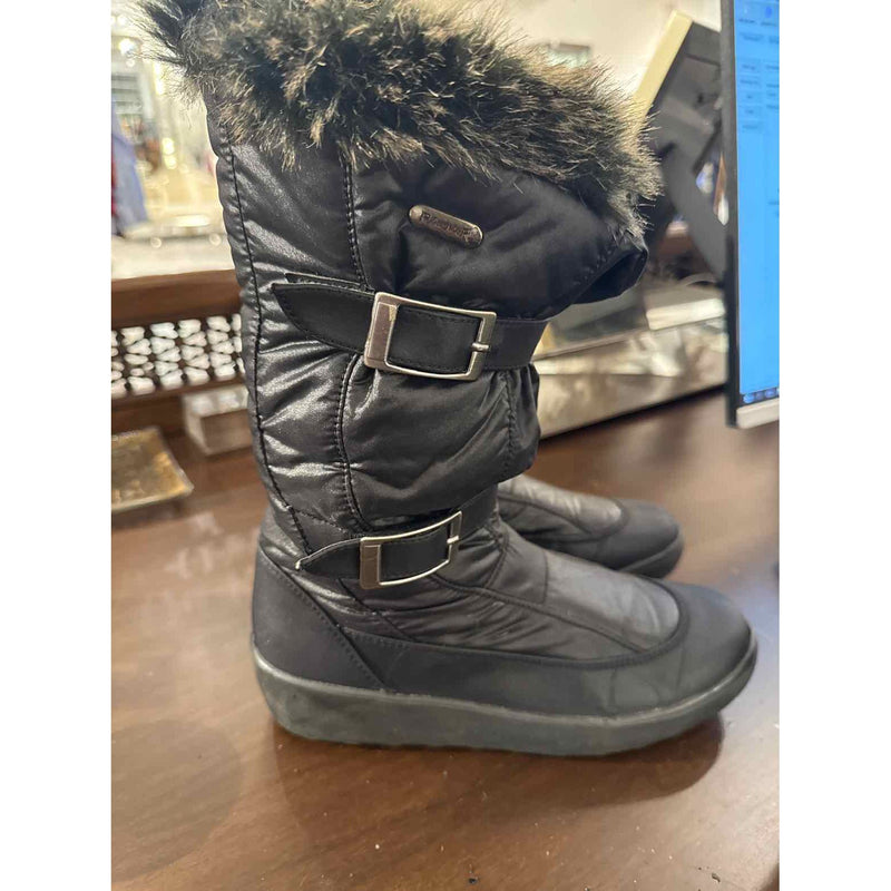 Toe Warmers Boots Womens 8 Black Waterproof Insulated Side Zip Fleece Lined Snow