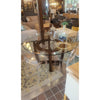 Dark Wood Pedestal Dining Table w/ Glass Top