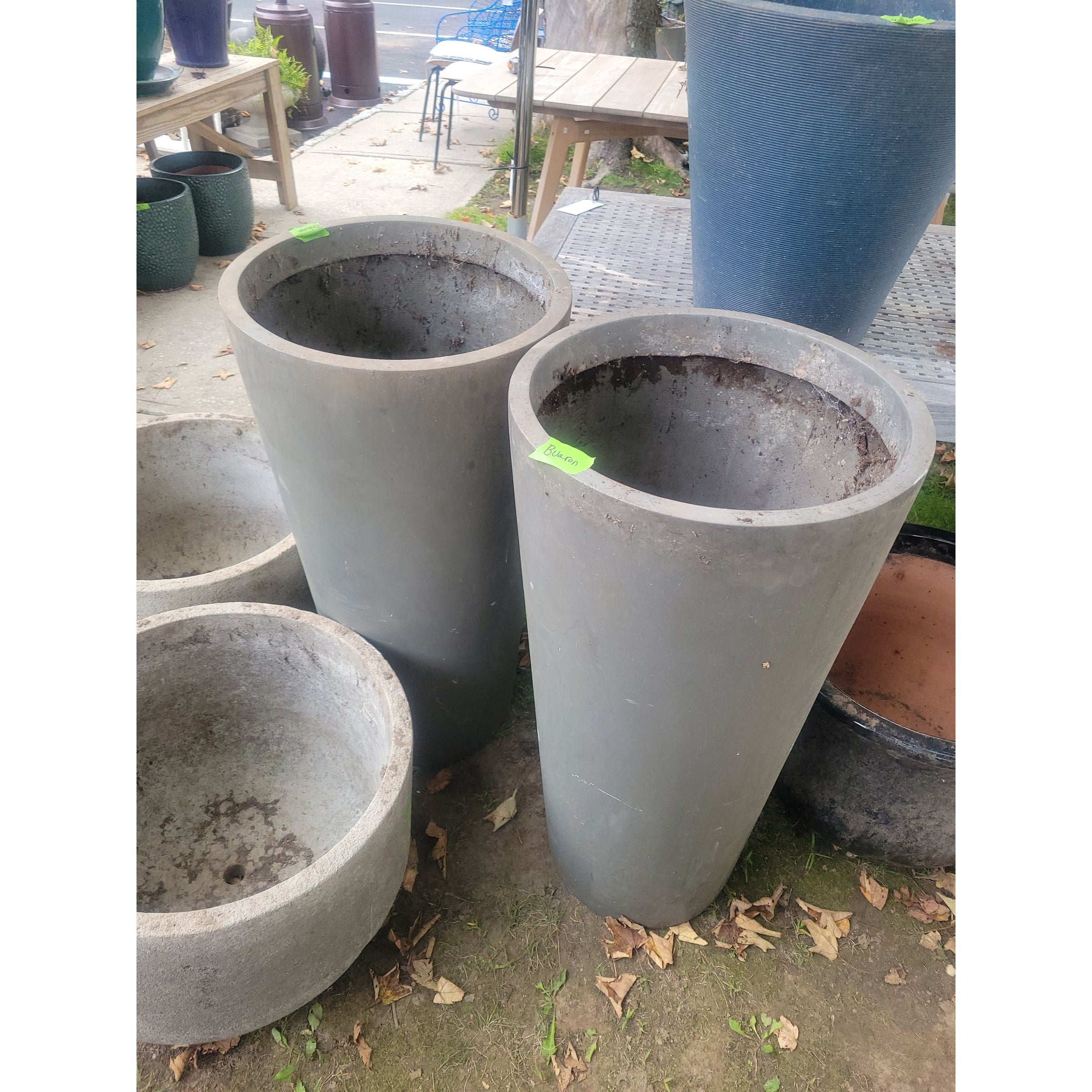 Tall Gray Outdoor Planter