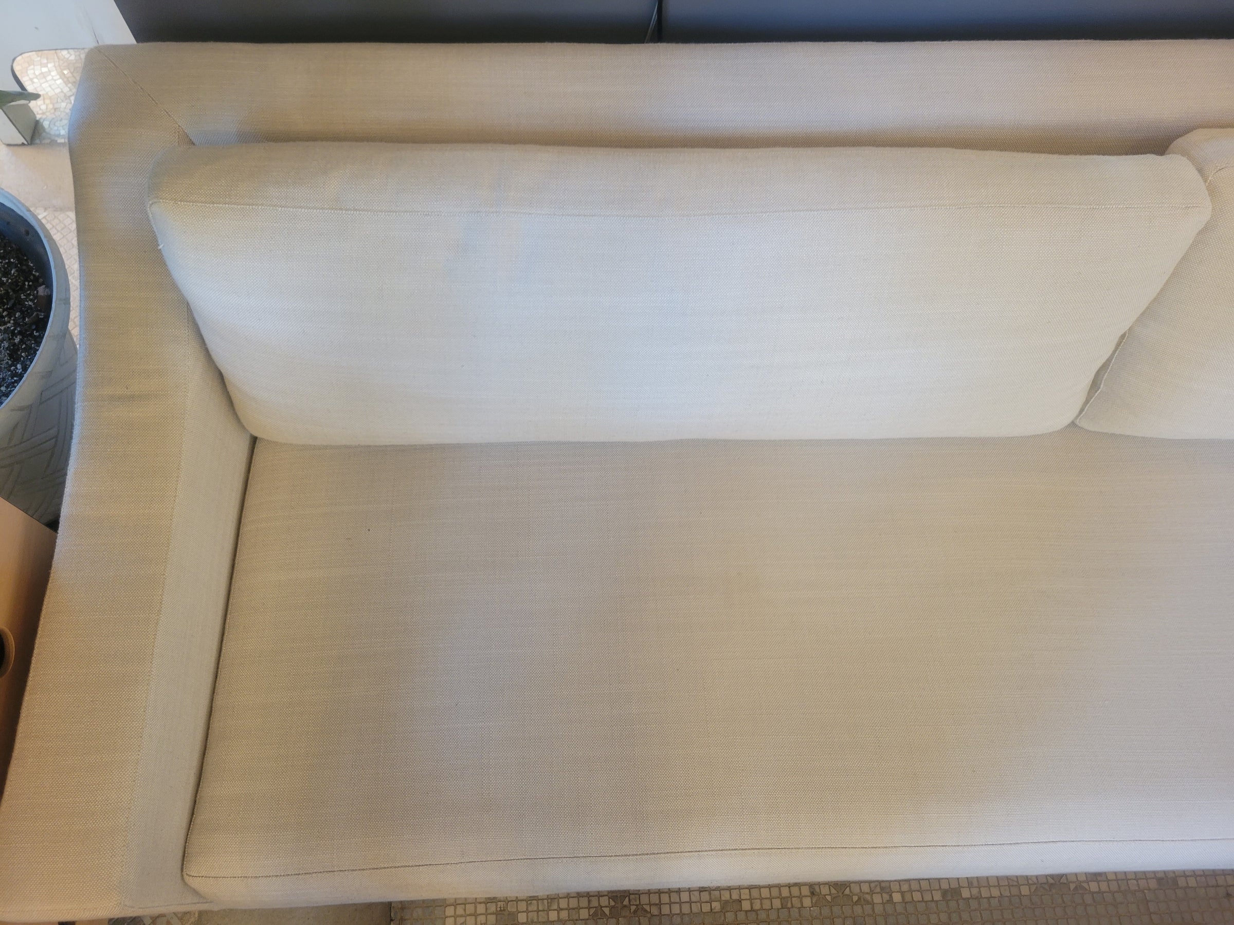 9-ft Belgian Linen Classic Slope Sofa w/ Ottoman by RH