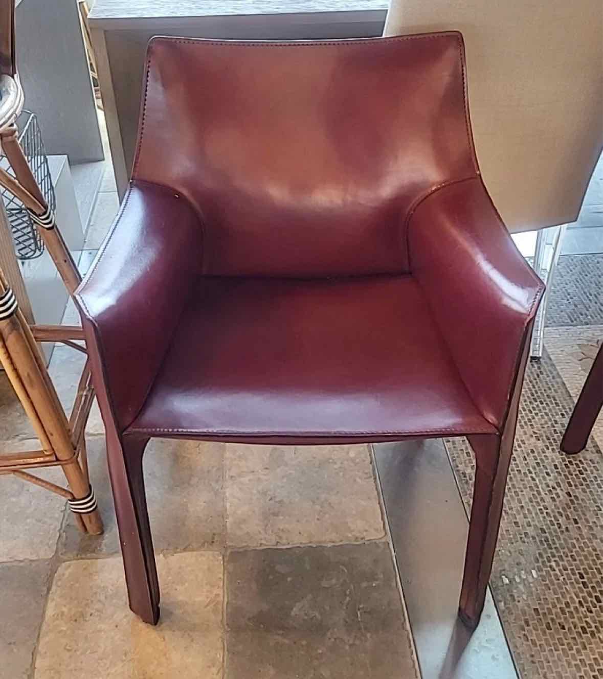 Vintage Mario Bellini for Cassini Cab Armchair in Oxblood Leather