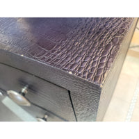 Midnight Navy Faux Croc 3-Drawer Dresser by Hooker