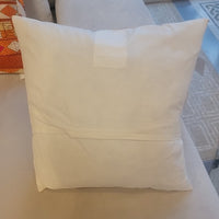 Beige Silk Tulle Square Pillow by Calvin Klein