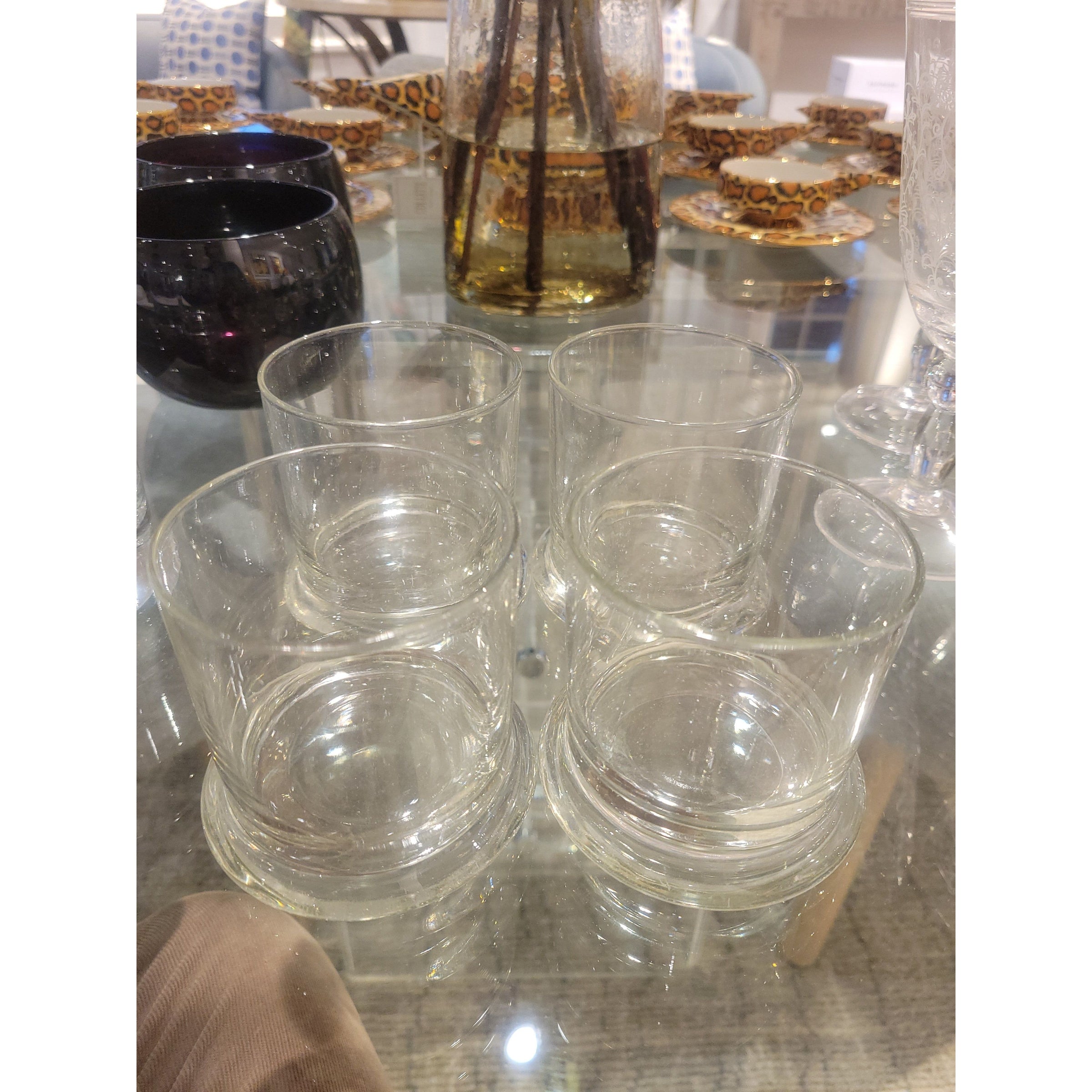 Set of 4 Wide Base Rocks Glasses