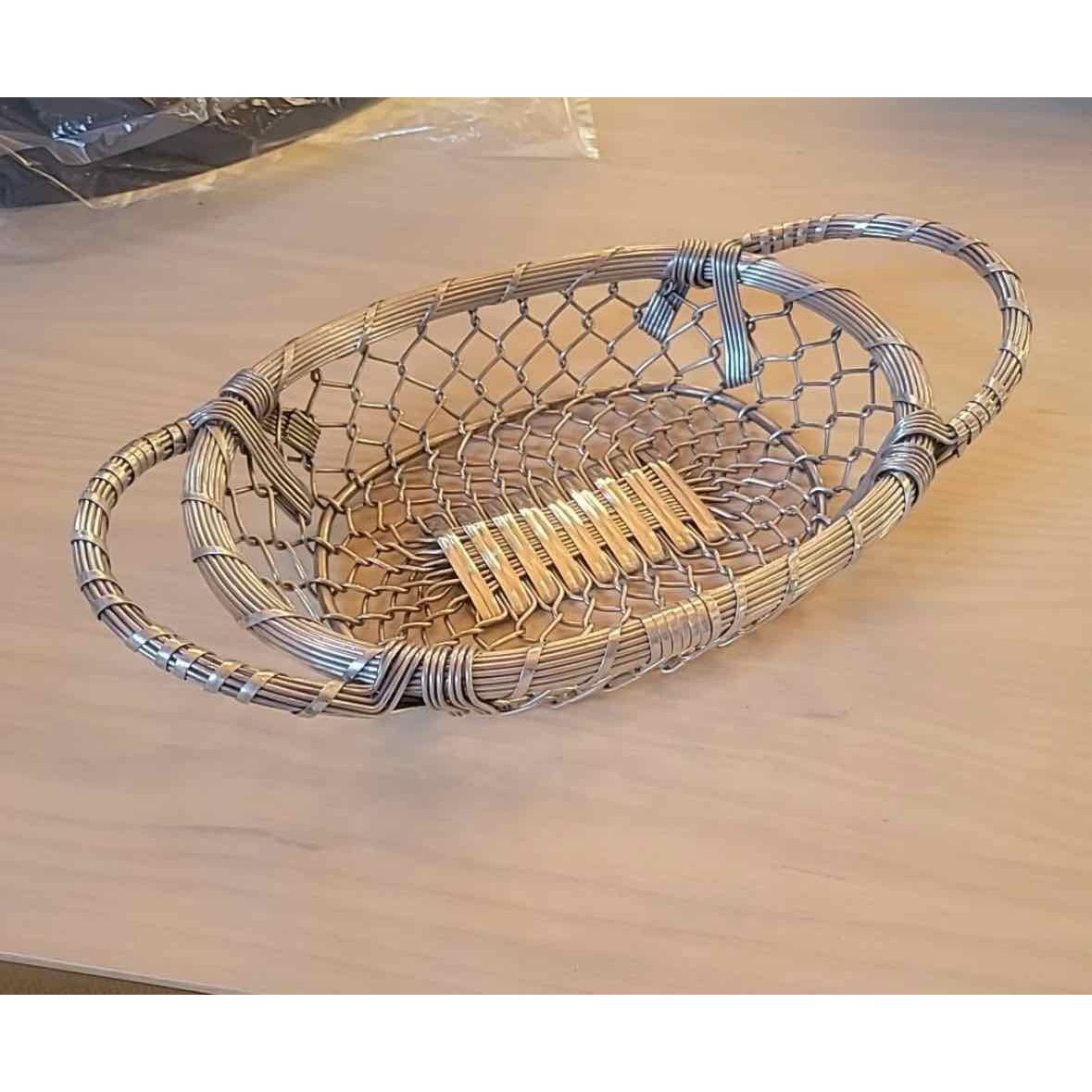 Set of 3 Silver Wire Oval Baskets
