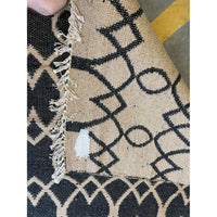 5' x 7.3' Double-Sided Black & Beige Loops Rug #37