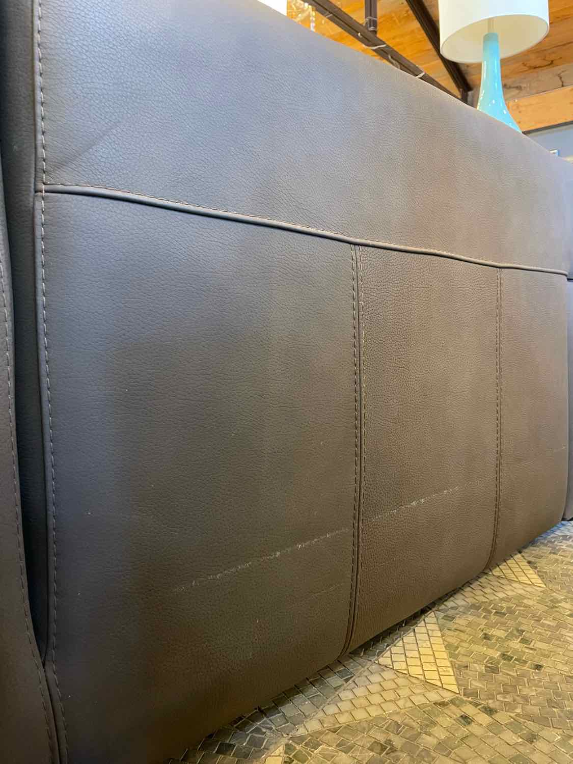 Blogger 3-Seat Tufted Brown Leather Sofa by Tapinassi & Manzoni for Roche Bobois