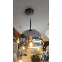 Smoked Ombre Glass & Black Metal Ceiling Pendant - colletteconsignment.com
