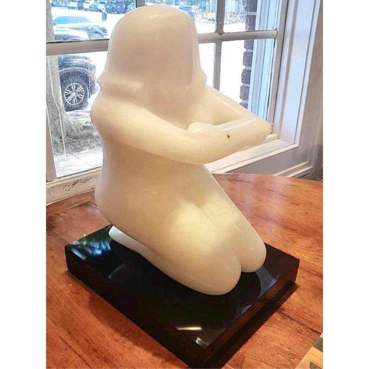 'Kneeling Woman', Alabaster 10"x12"x17"H, By Robert Hooke