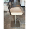 SET of 4 Gray Powder-Coated Steel Swivel Stools w/ Leather Seats - AS IS