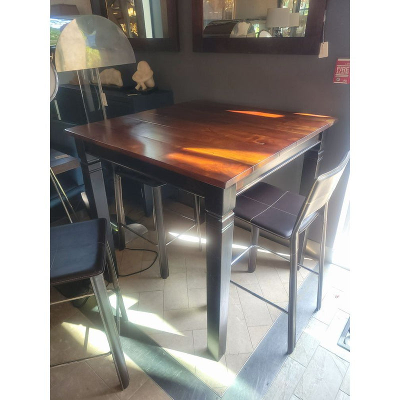 Square 2-Tone Wood Pub Table by Arhaus - colletteconsignment.com