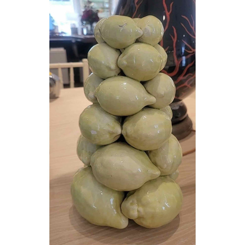 Spanish Ceramic Stacked Lemons Sculpture