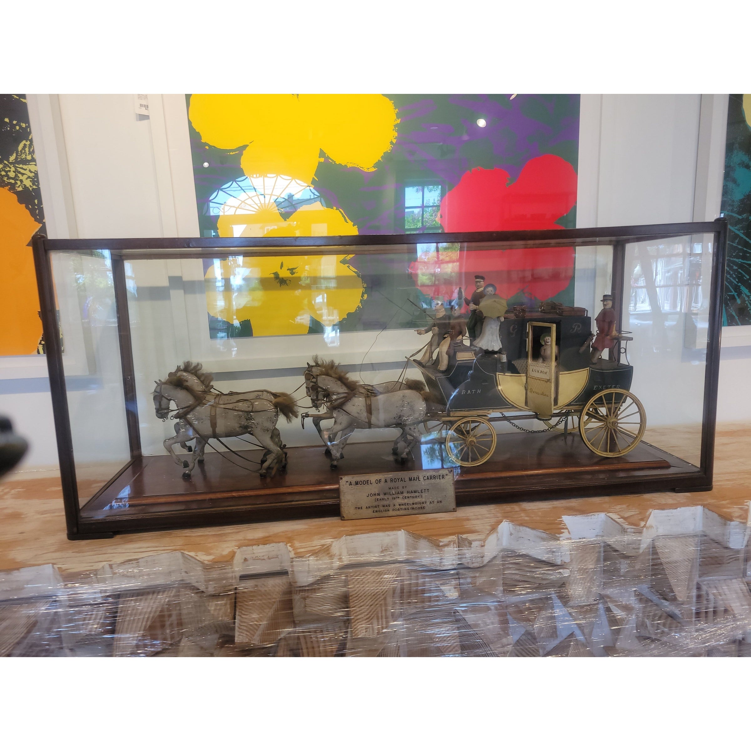 "Model of a Royal Mail Carrier" Diorama by John William Hamlett in Mahogany Case