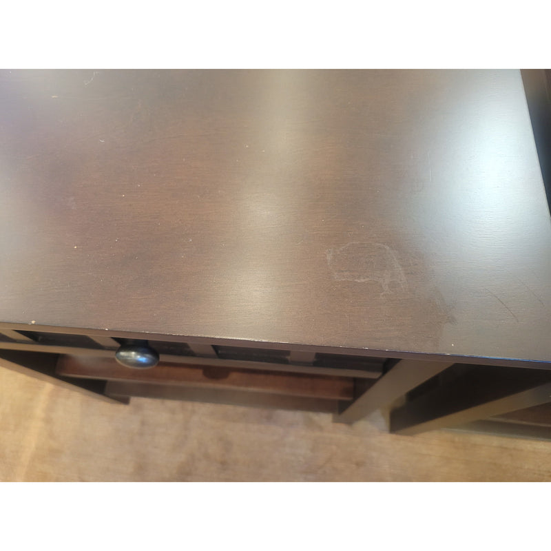 PAIR of Dark Wood 1-Drawer Nightstands - AS IS