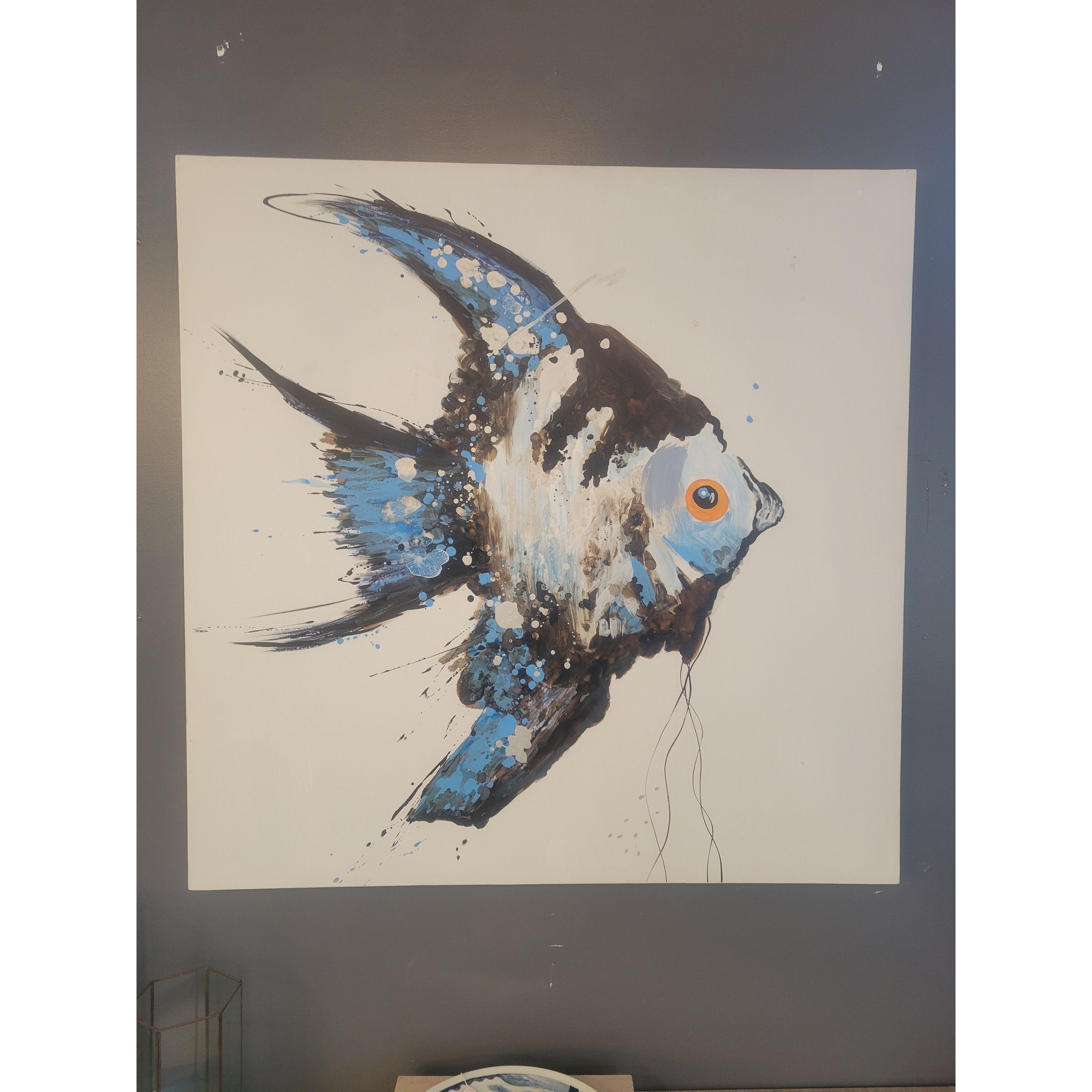 Blue Angelfish Painting on Canvas