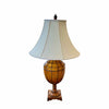 Vintage Trophy Shaped Wood Lamp w/ Chain Pattern 20"Diam X 34"H