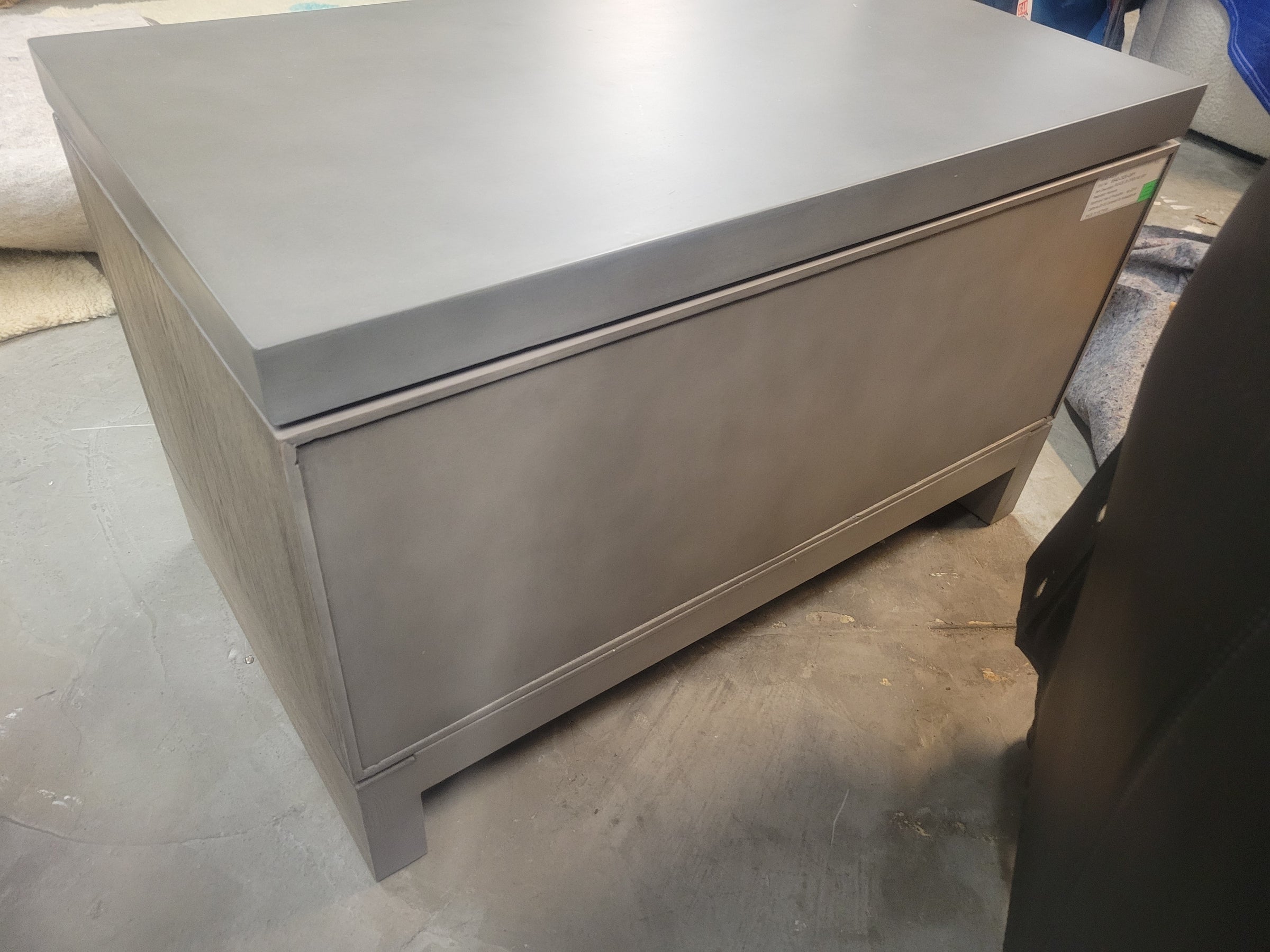 Meade Open 1-Drawer Gray Oak Nightstand w/ Concrete Top by RH
