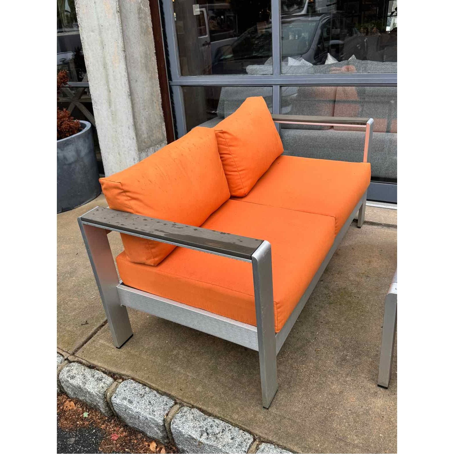 'Shore' Orange Outdoor Aluminum 2-Seat Sofa by Modway