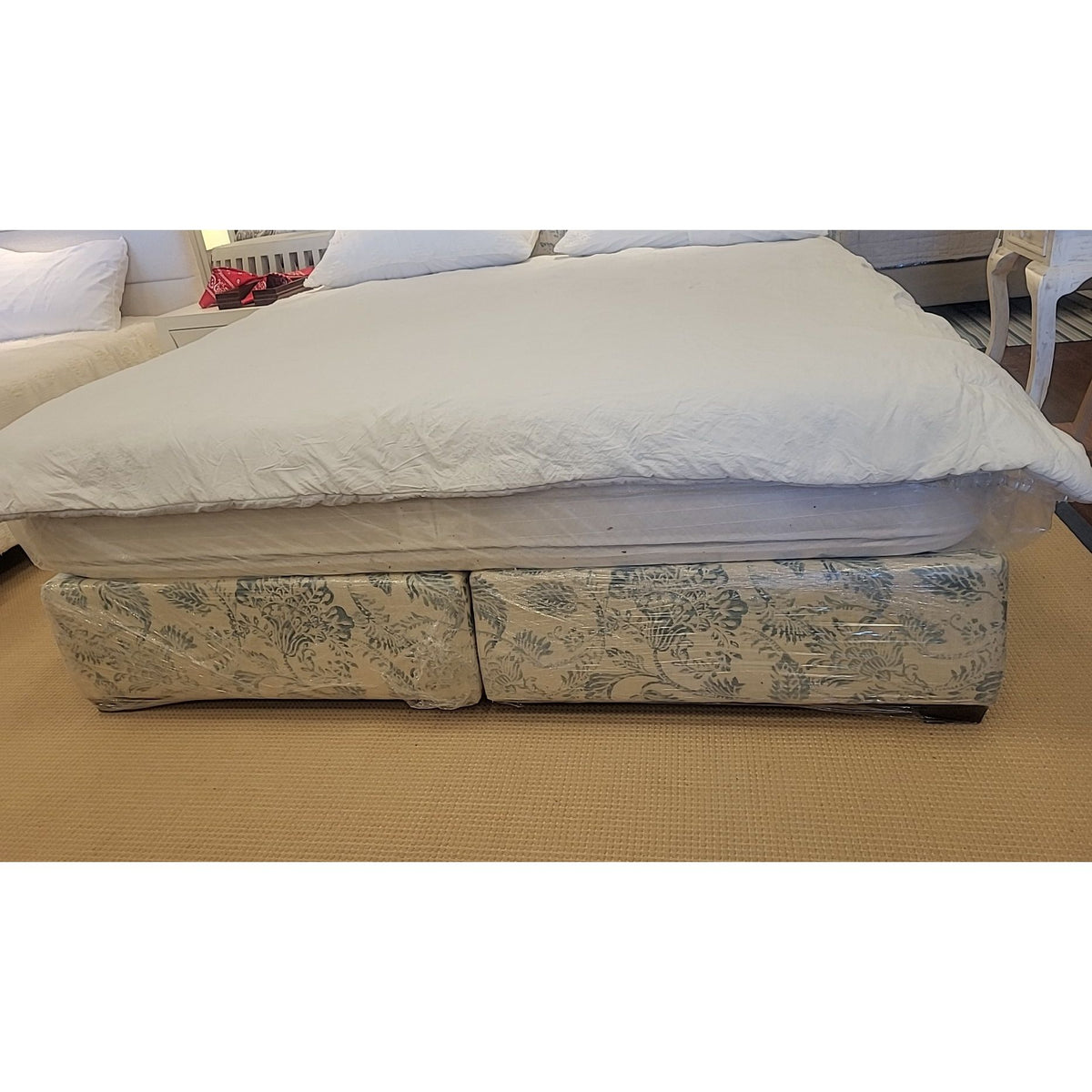 Custom Upholstered King-Sized 'Paul' Platform Bed by MG&BW - colletteconsignment.com