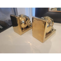 PAIR of Gold Skull Bookends - colletteconsignment.com