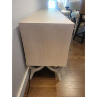 4-Door Bleached Walnut Credenza on Sculpted Legs Attrib. to Tony Ingrao (AS IS)
