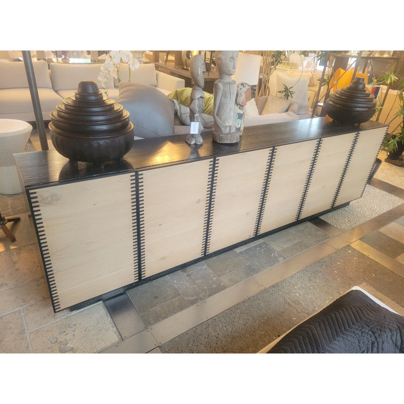 Large Wayland Oak 6-Door Credenza by Century - colletteconsignment.com