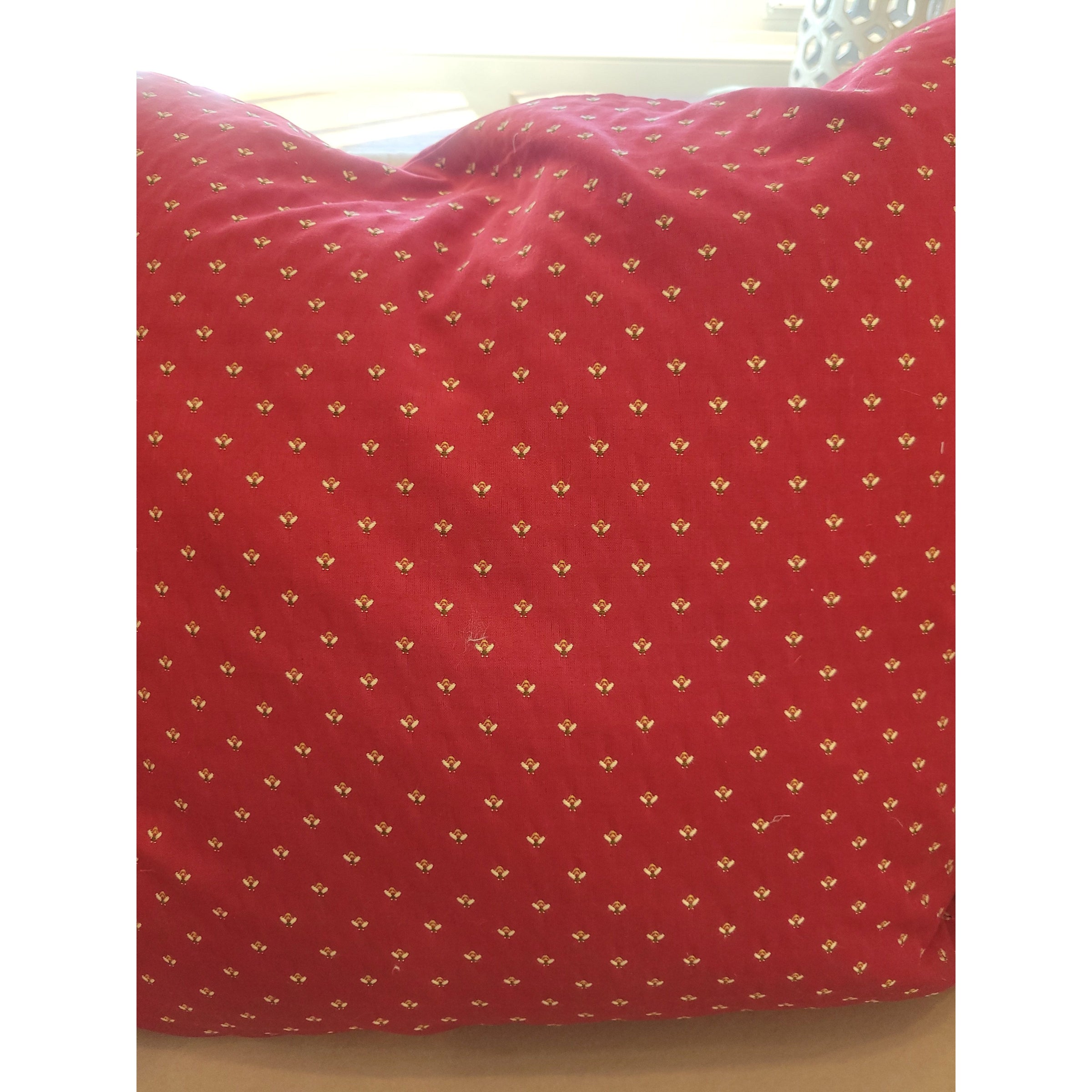 PAIR of Custom Honeybees on Red Square Pillows