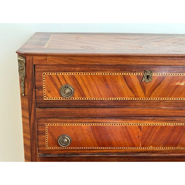 Antique French Directoire Style 5-Drawer Walnut Dresser - AS IS