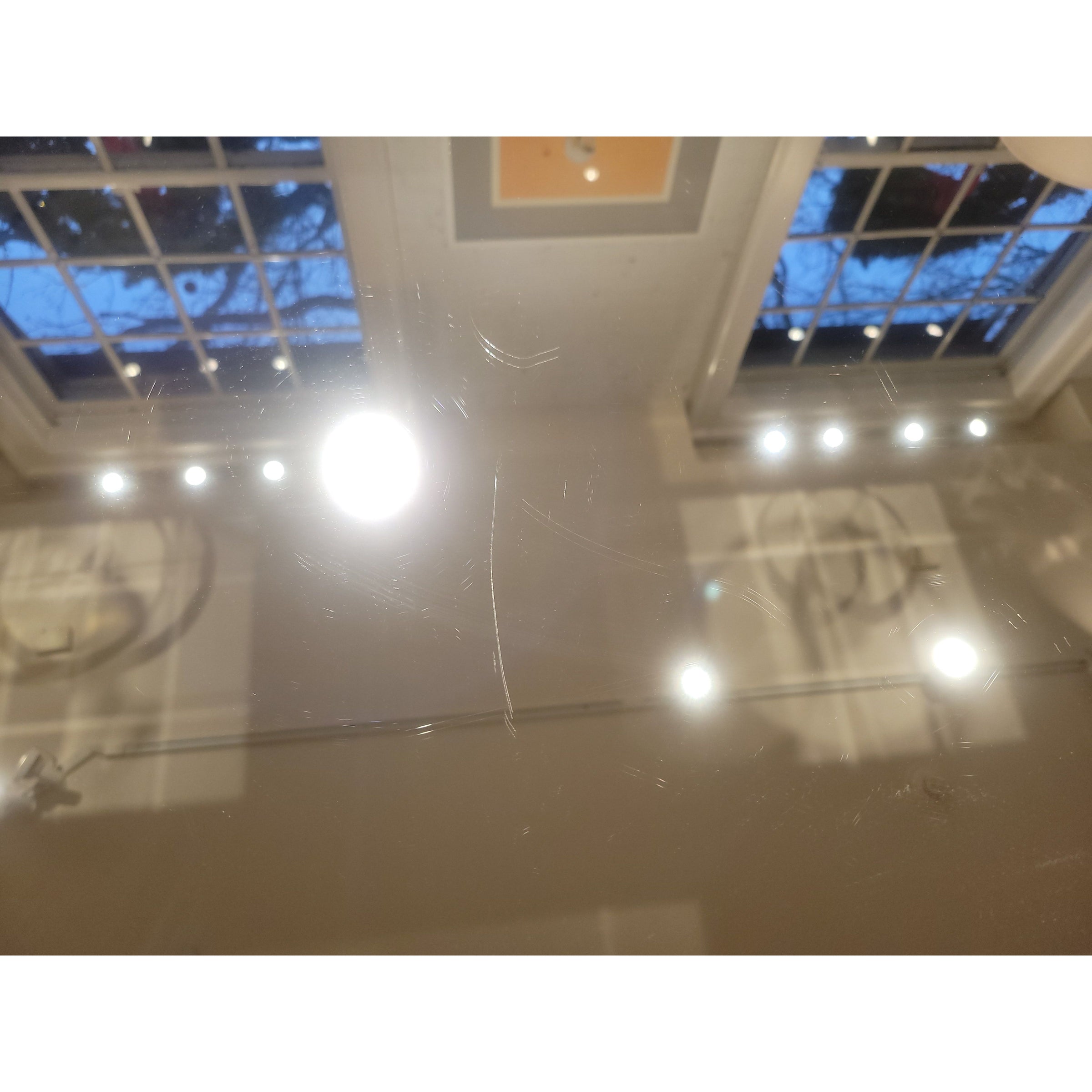 Mirrored Glass Silverleaf Finish Rectangular Coffee Table (As Is)